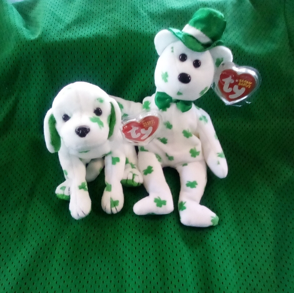 🍀RARE Blarn-e & O' Fortune Beanie Babies NWT🍀